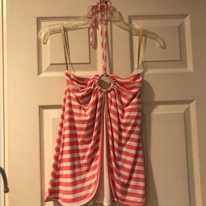 Ella Moss Metallic Striped Halter Top